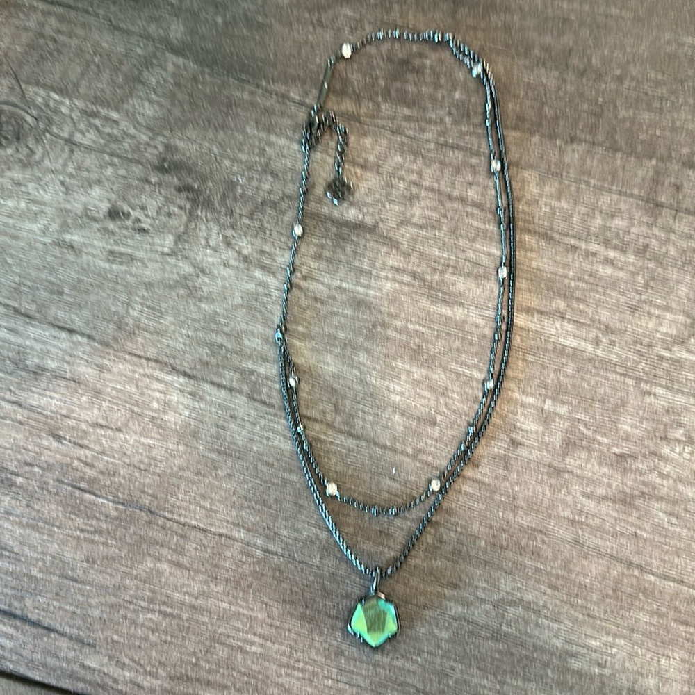 Kendra Scott gunmetal tone layered necklace
